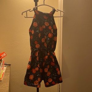 Baileys Blossoms Floral Tie Strap Romper